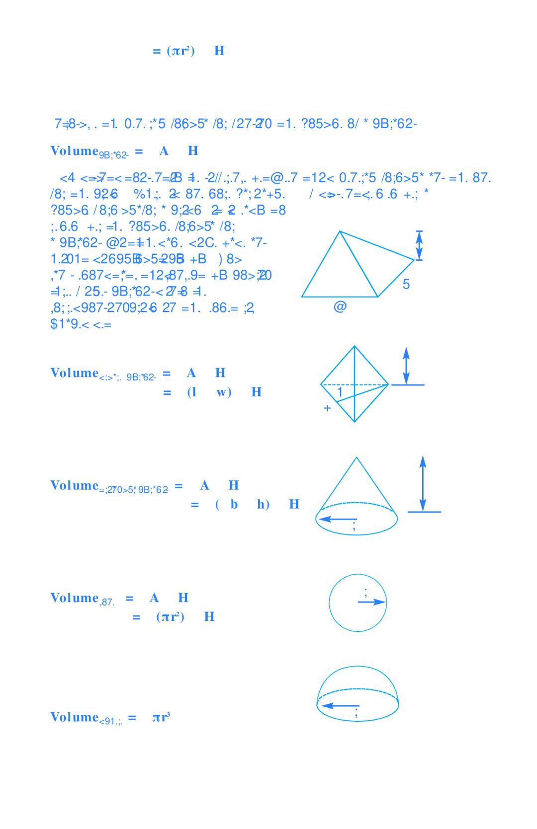 Learning Resources LRM320B-GUD manual Pyram id, Quare Pyrami d, Triangul ar Py ramid = a ⋅ H, ⋅ h ⋅ H 