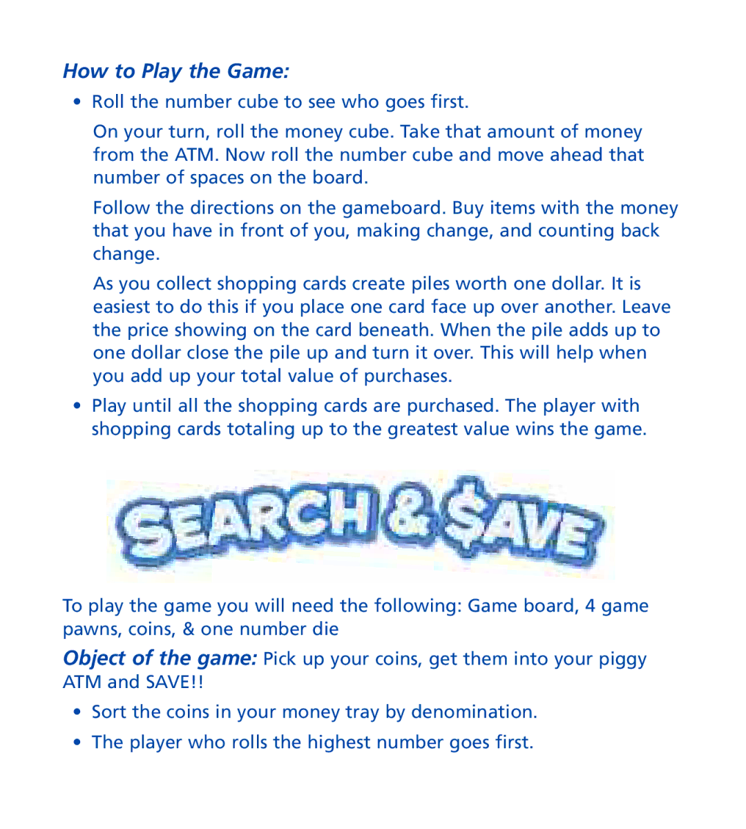 Learning Resources LSP 8295-S manual How to Play the Game 