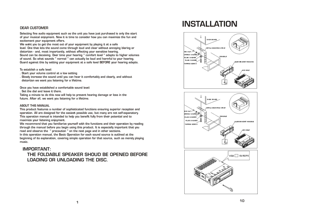 Legacy Car Audio LCD69DSX instruction manual Dear Customer, About this Manual 