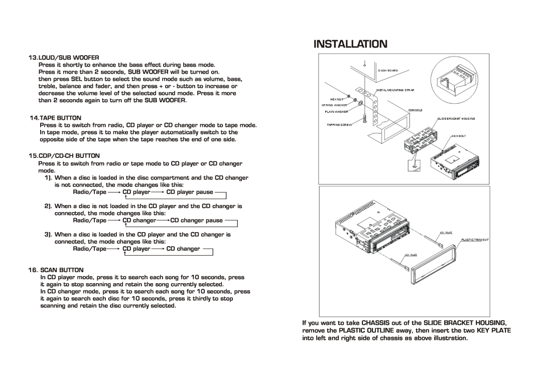 Legacy Car Audio LCDCS94 instruction manual Installation 