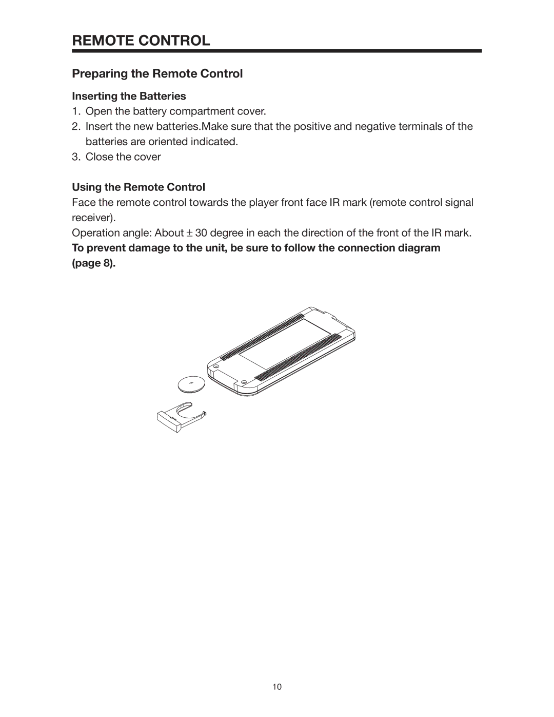 Legacy Car Audio LDCS 91 owner manual Inserting the Batteries, Using the Remote Control 