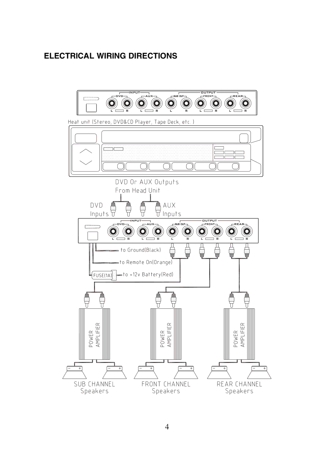 Legacy Car Audio LEQ6P manual Electrical Wiring Directions 