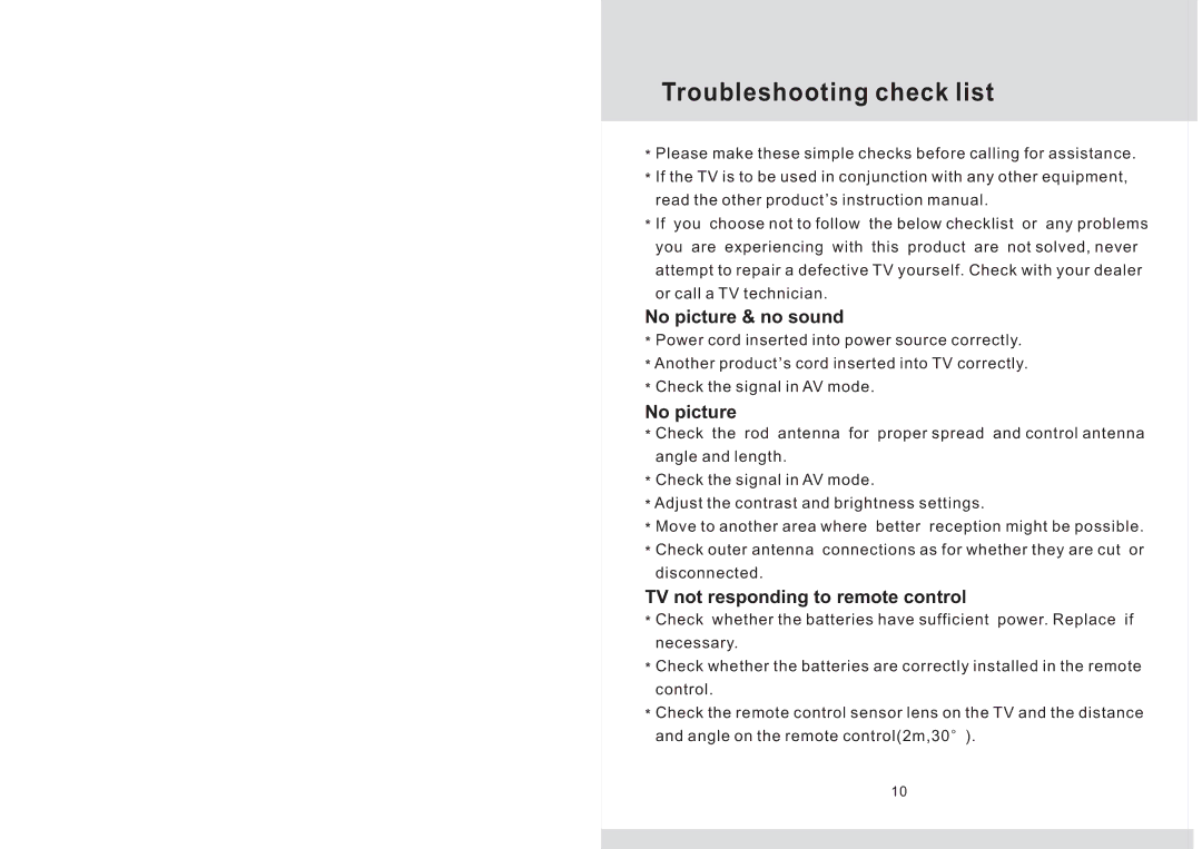 Legacy Car Audio LSWR72IR specifications Troubleshooting check list, No picture & no sound 