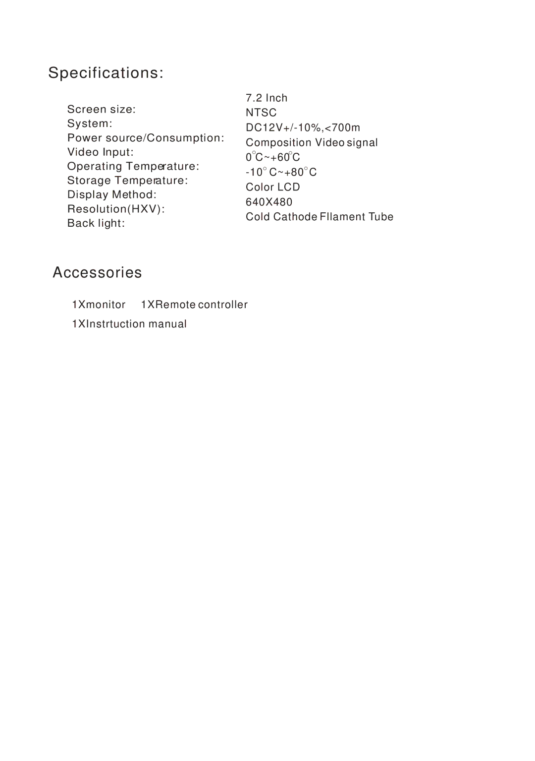 Legacy Car Audio LSWR7500 manual Specifications, Accessories 