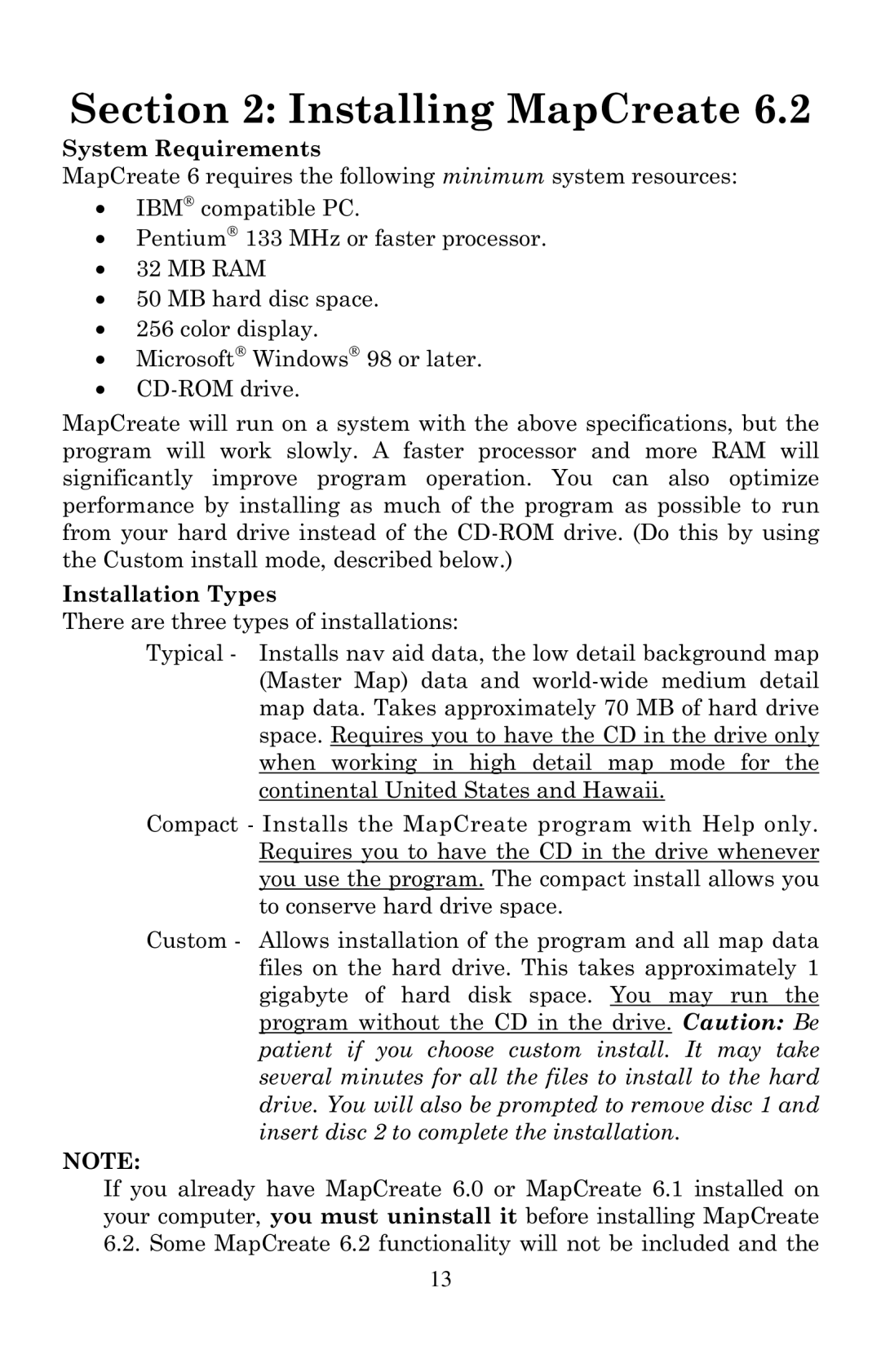 LEI Electronics 6 manual System Requirements, Installation Types 