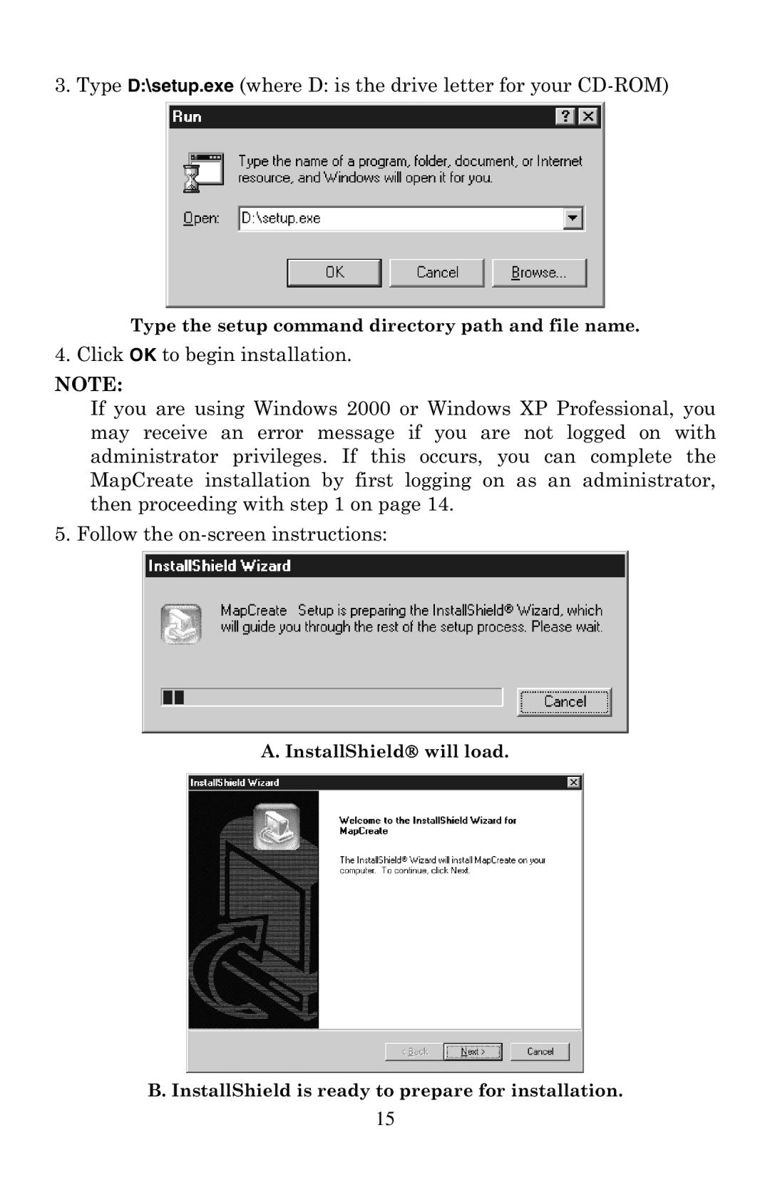 LEI Electronics 6 manual Type D\setup.exe where D is the drive letter for your CD-ROM 