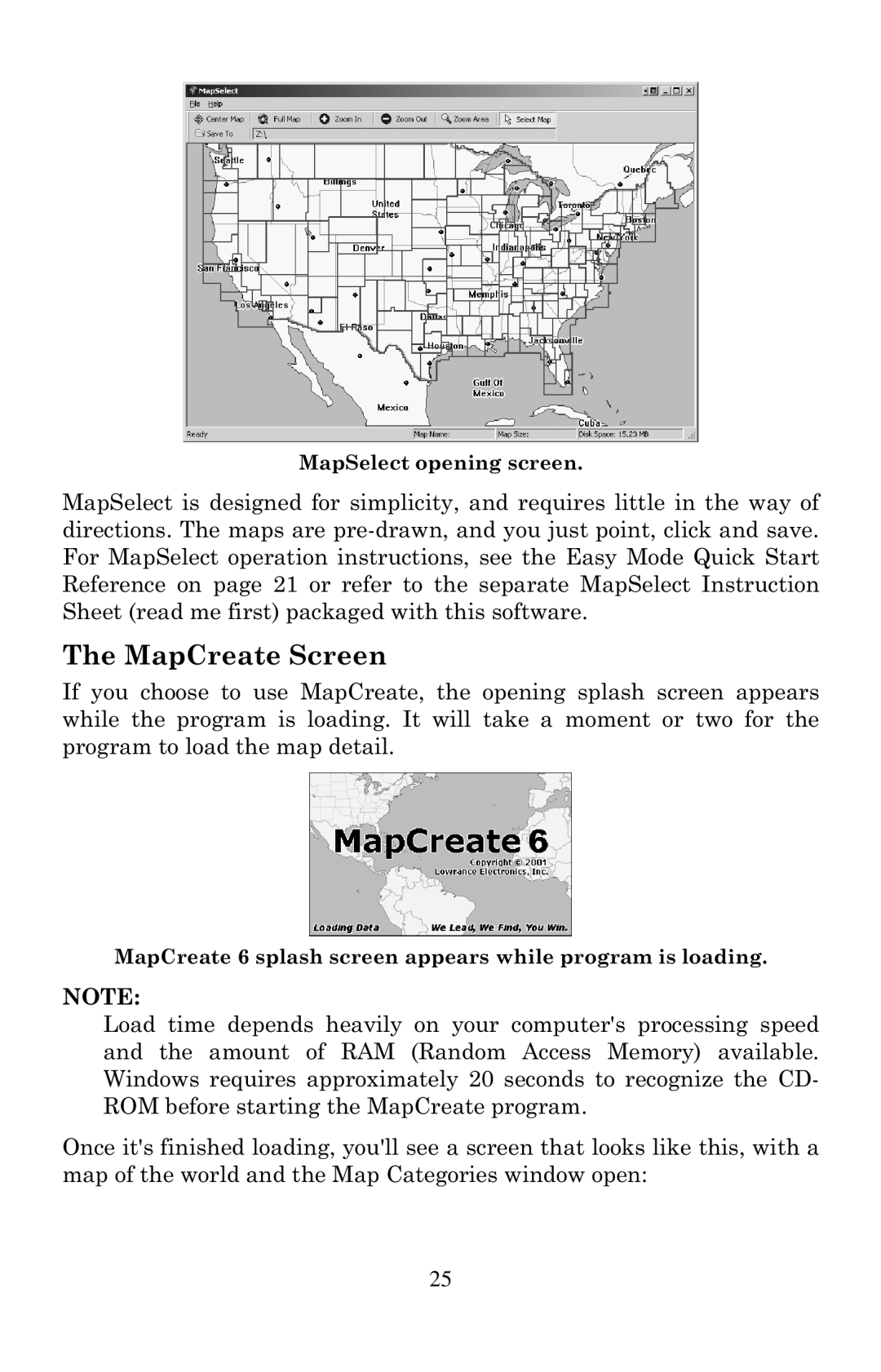 LEI Electronics 6 manual MapCreate Screen 