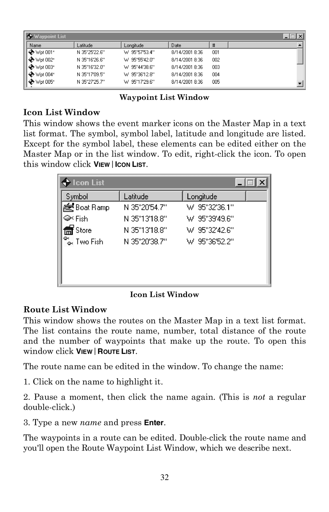 LEI Electronics 6 manual Icon List Window 