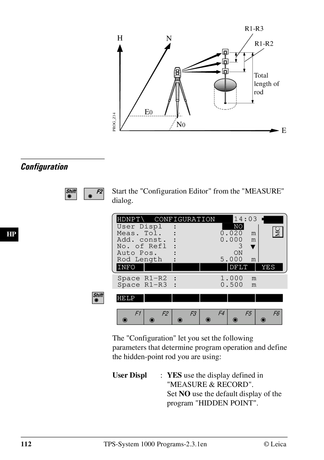 Leica 1000Z01 user manual Start the Configuration Editor from the Measure dialog 