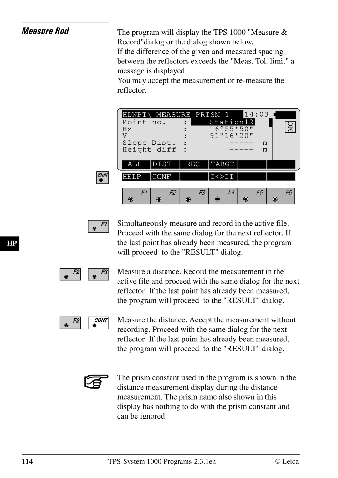 Leica 1000Z01 user manual Measure Rod 