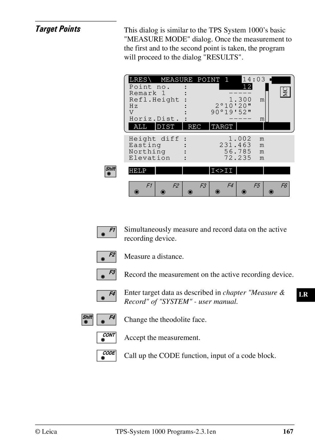 Leica 1000Z01 user manual Target Points 