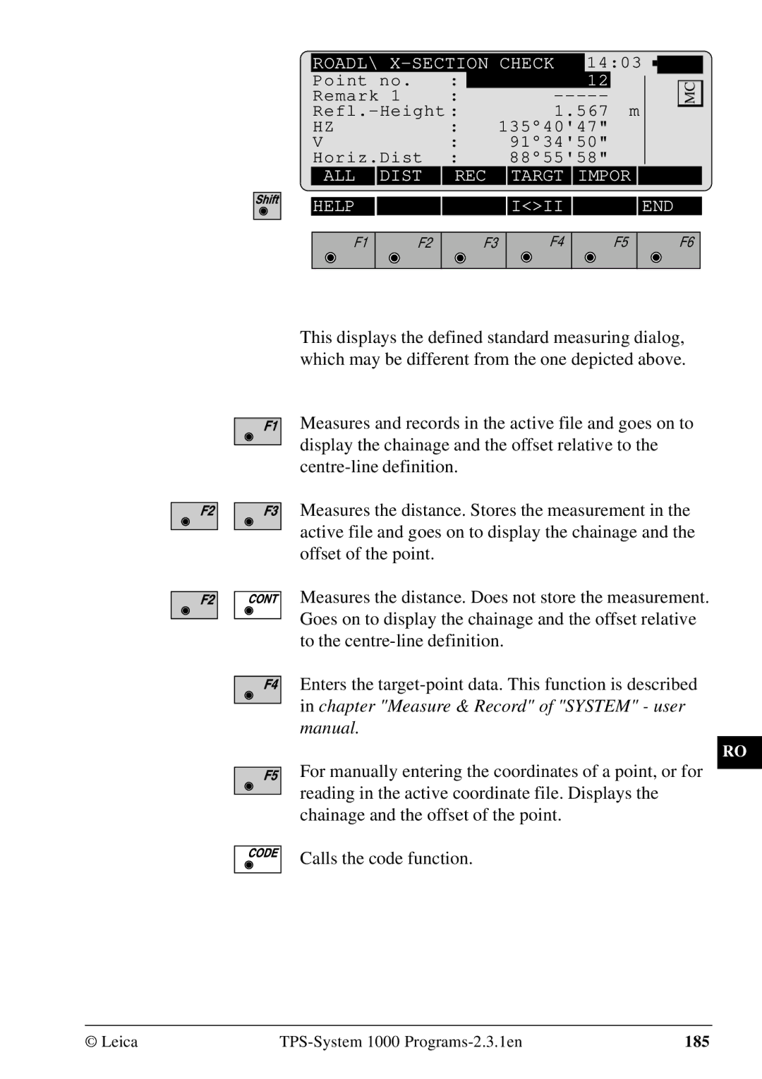 Leica 1000Z01 user manual ROADL\ X-SECTION Check 