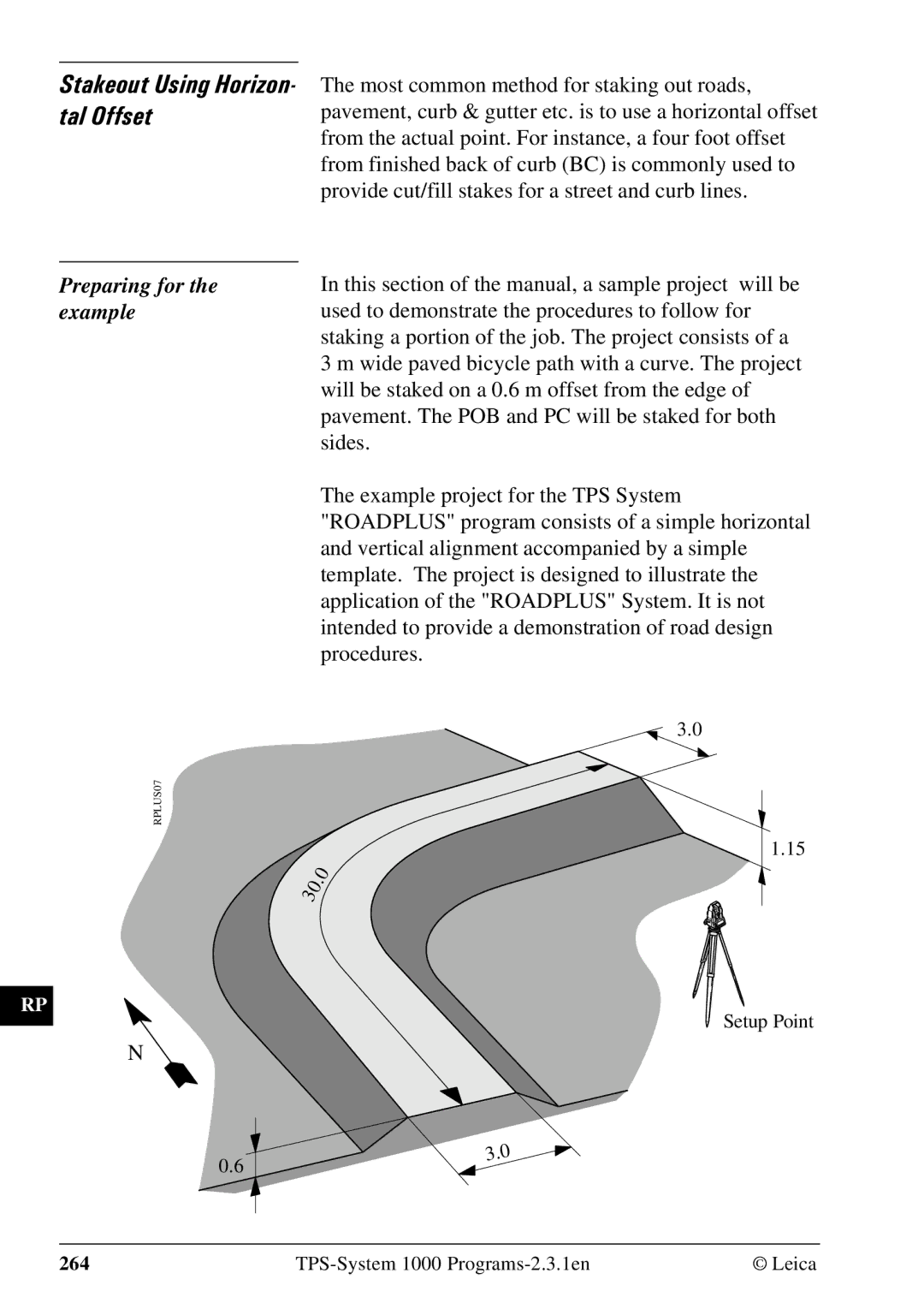 Leica 1000Z01 user manual Stakeout Using Horizon- tal Offset, Preparing for the example 