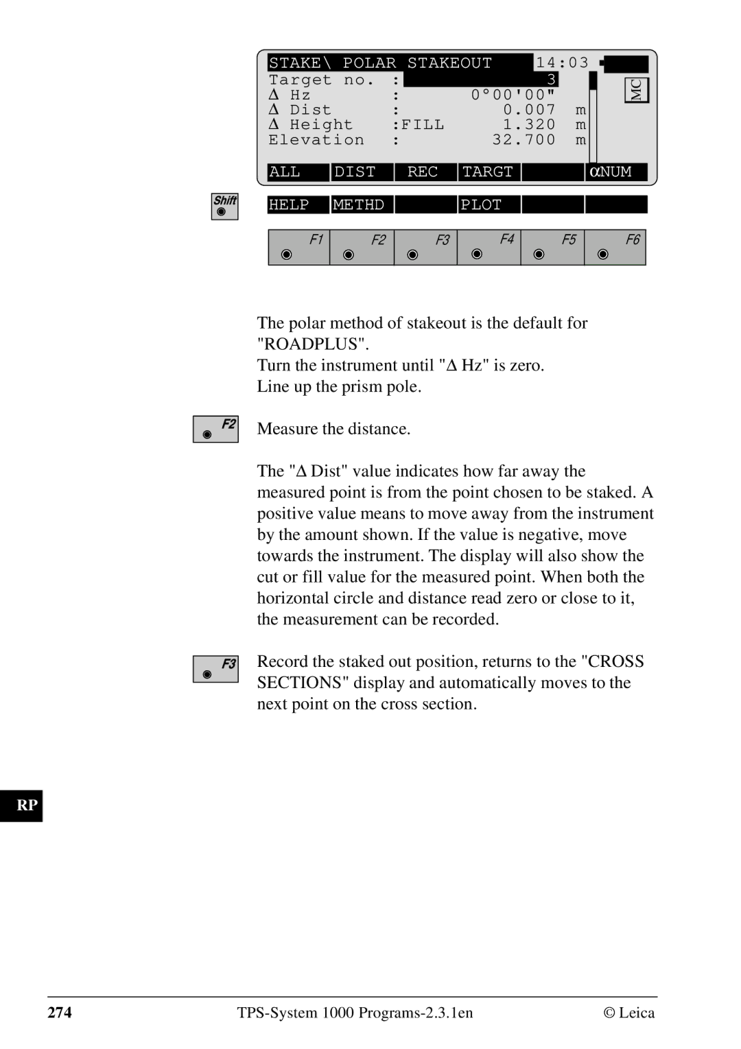 Leica 1000Z01 user manual Target no 00000 Dist 007 Height 