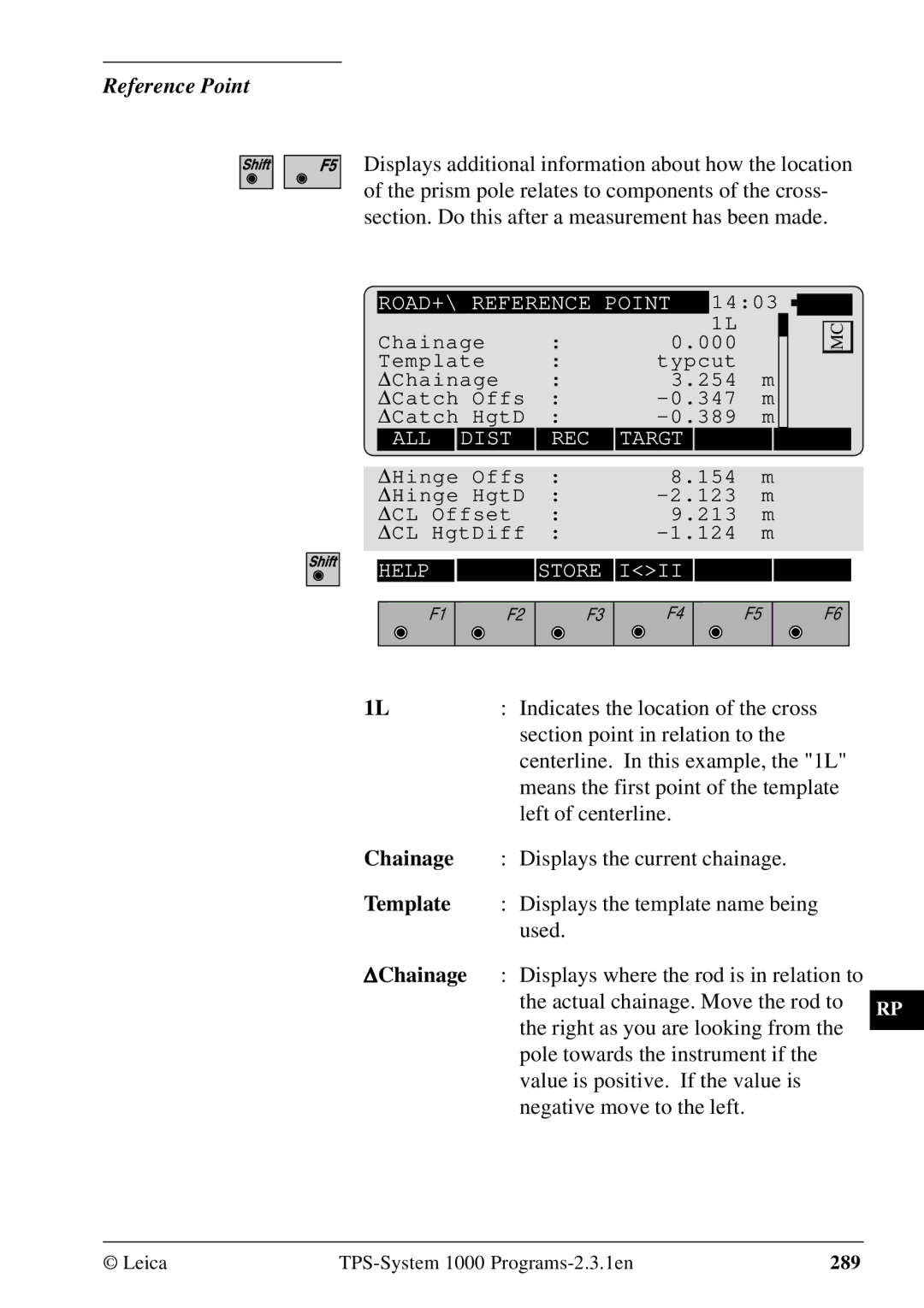 Leica 1000Z01 user manual Reference Point 