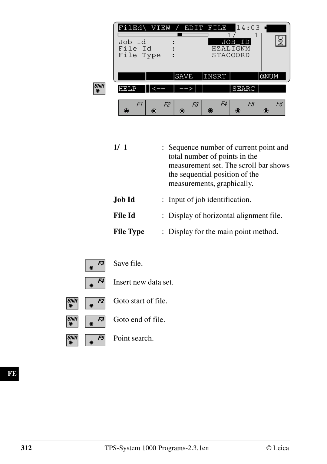 Leica 1000Z01 user manual Job Id, File Id, File Type 