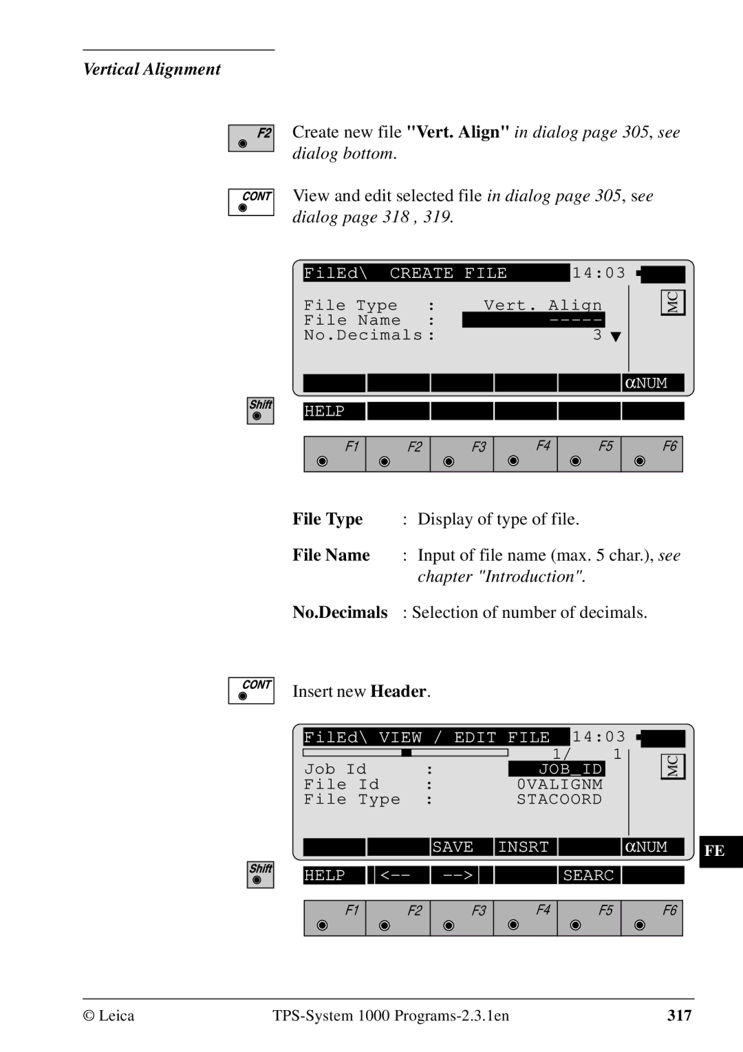 Leica 1000Z01 user manual 0VALIGNM 