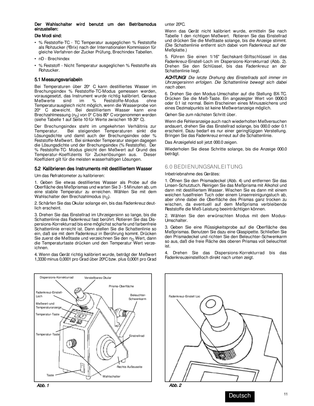 Leica 13104800, 13104810, 13104940, 13104950 instruction manual Deutsch11, Bedienungsanleitung, Messungsvariabeln 