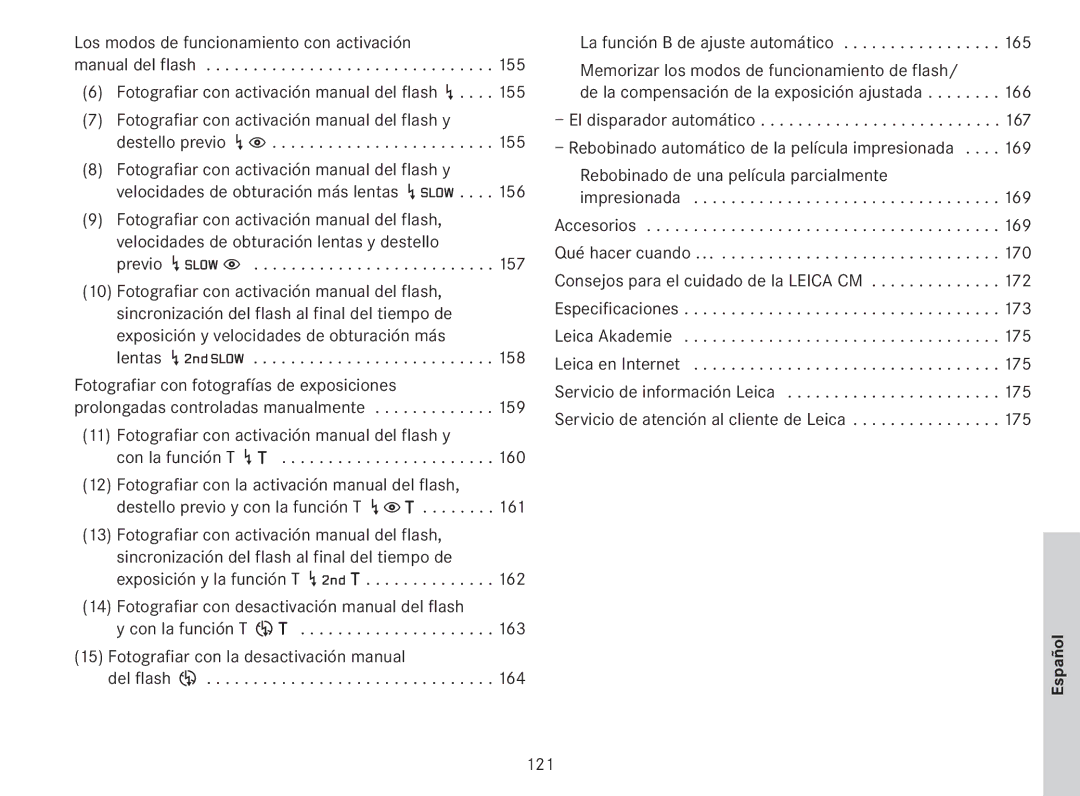 Leica 18141 manual Previo q S t, 121 