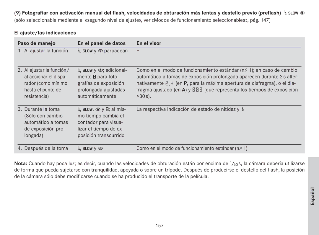 Leica 18141 manual Al ajustar la función Y t parpadean, Después de la toma Y t, 157 