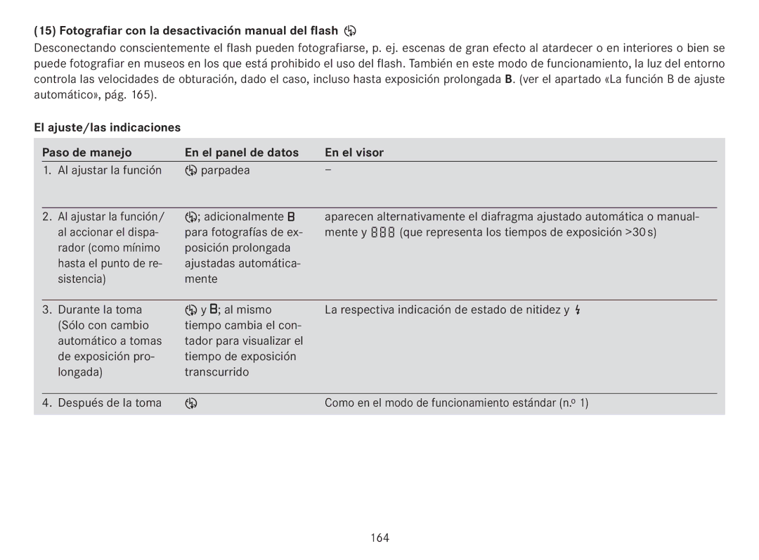 Leica 18141 Fotografiar con la desactivación manual del flash u, 164 