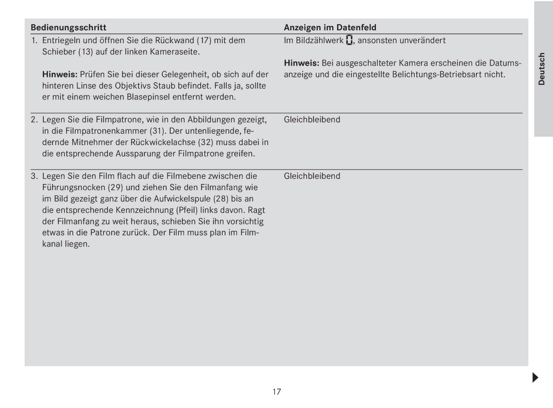 Leica 18141 manual Er mit einem weichen Blasepinsel entfernt werden, Gleichbleibend 