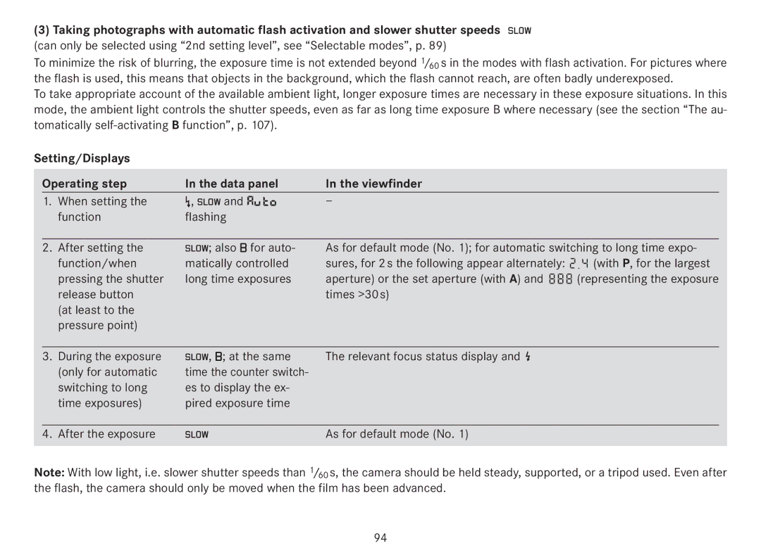 Leica 18141 manual Function/when Matically controlled, With P, for the largest, At the same 