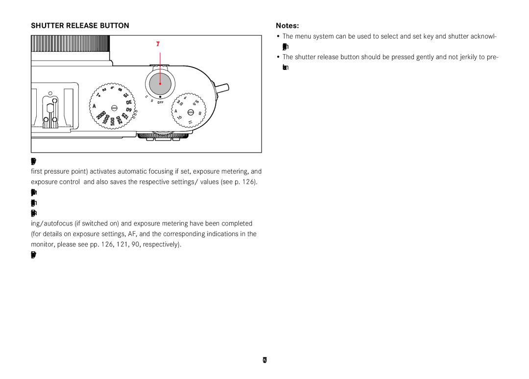 Leica 18452, 18450 manual 107, ShUTTEr rELEASE bUTToN 