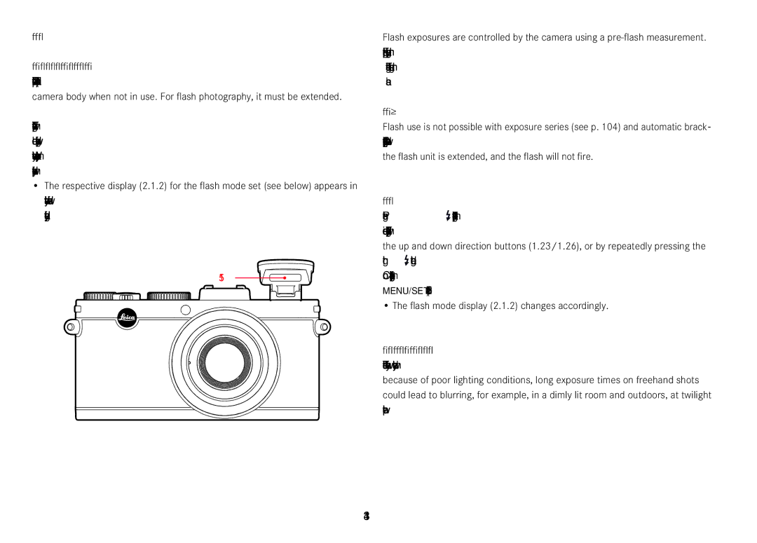 Leica 18450, 18452 manual 134, Flash modes, Automatic flash activation 