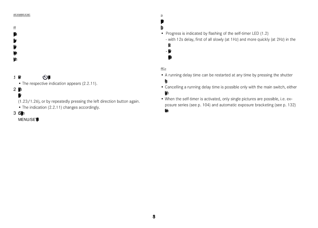 Leica 18450, 18452 manual 138, Additional Functions Self-timer, Setting, Operation 