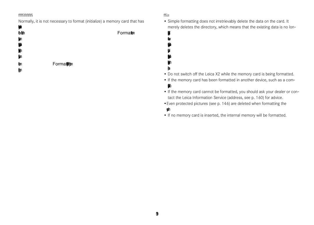 Leica 18452, 18450 manual 139, Formatting the memory card 