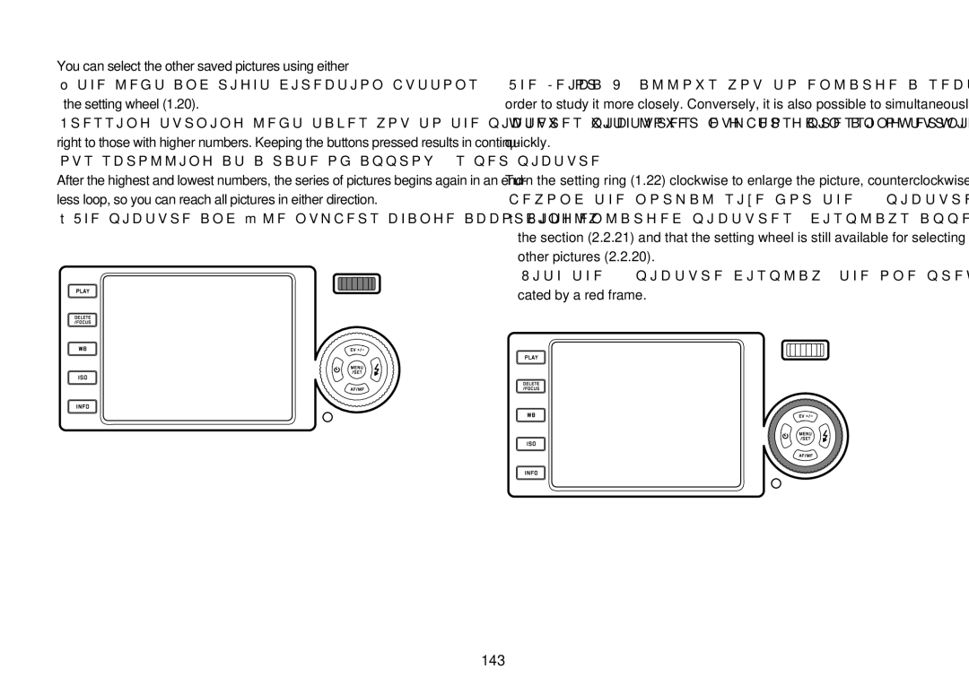 Leica 18452, 18450 manual 143, SELECTINg pICTUrES, Picture and file numbers change accordingly 