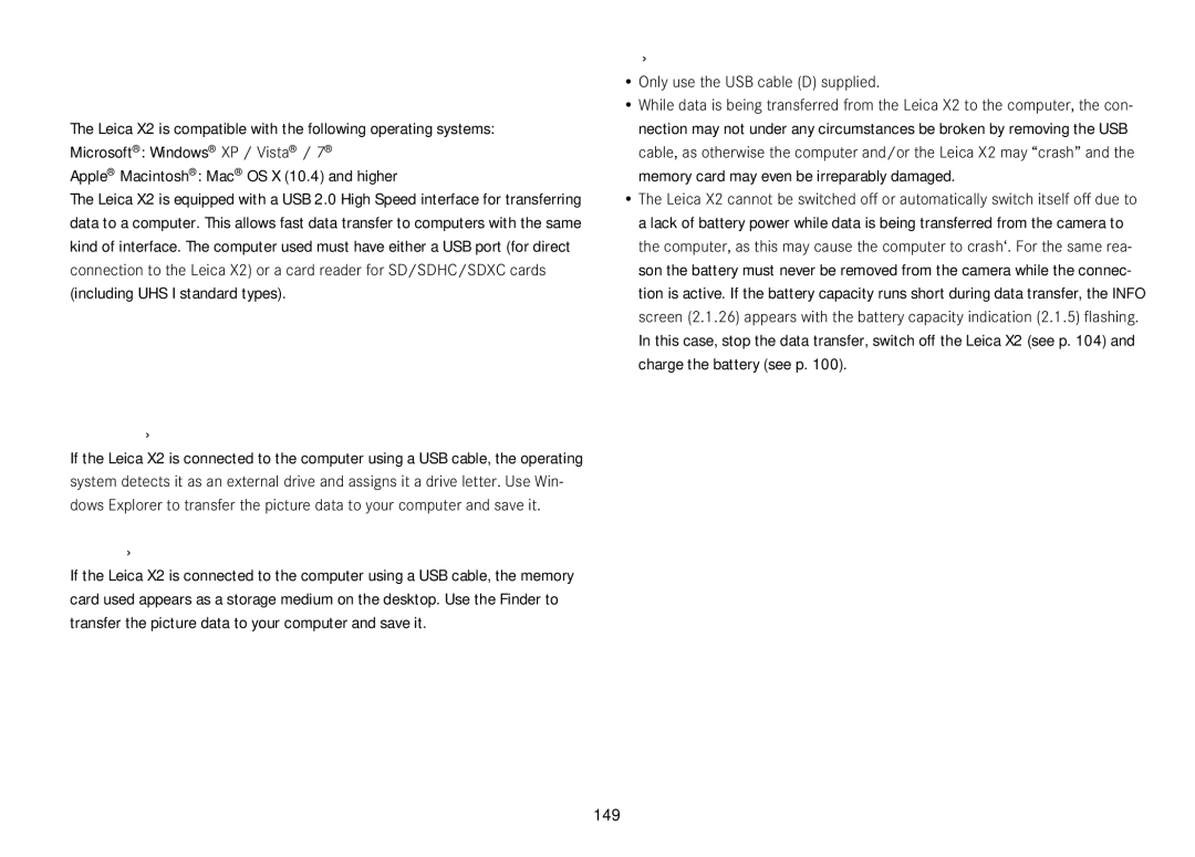 Leica 18452 149, Transferring data to a computer, Apple Macintosh Mac OS X 10.4 and higher, With Mac operating systems 