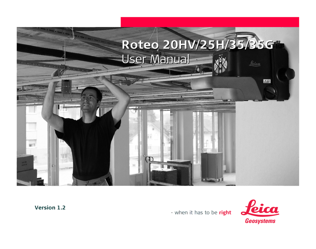 Leica 784100, 772787 user manual Roteo 20HV/25H/35/35G 