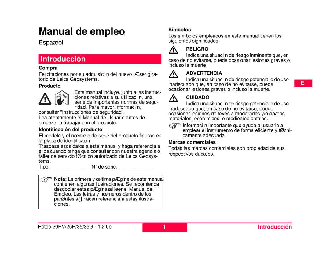 Leica 784100, 772787 user manual Introducción 