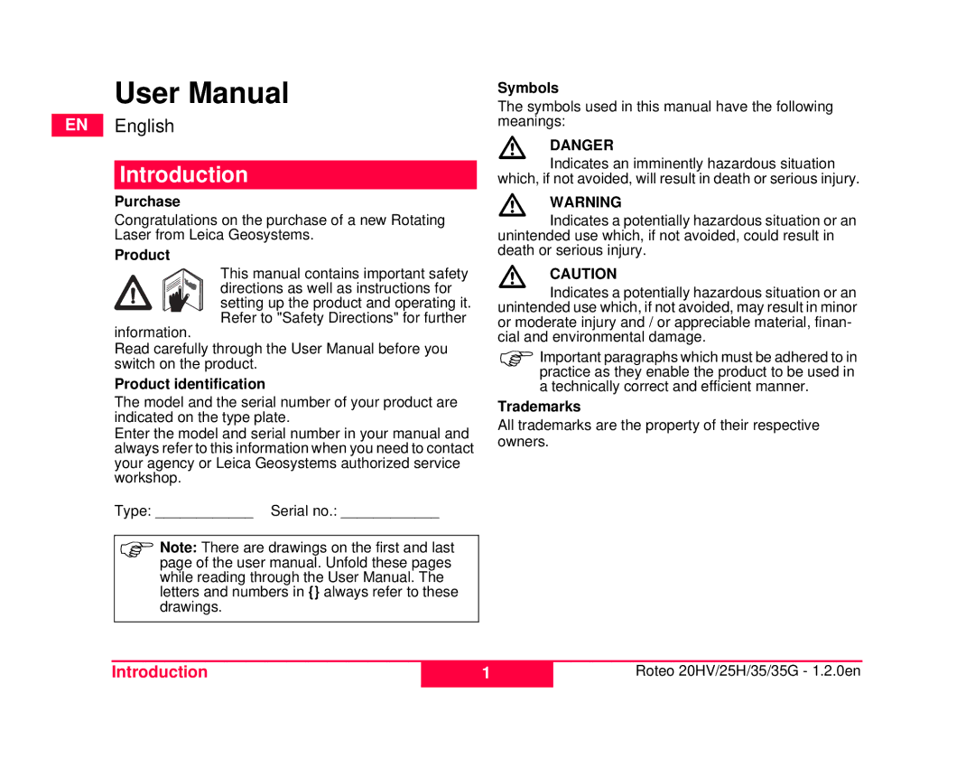 Leica 762767-R, 772789-R, 798056, 6007282, 6007285 user manual Introduction 