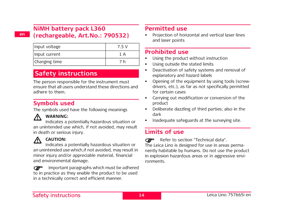 Leica 817857, 820685, 790509, 817856, 777067-R, 777069, 777068-R manual Safety instructions 