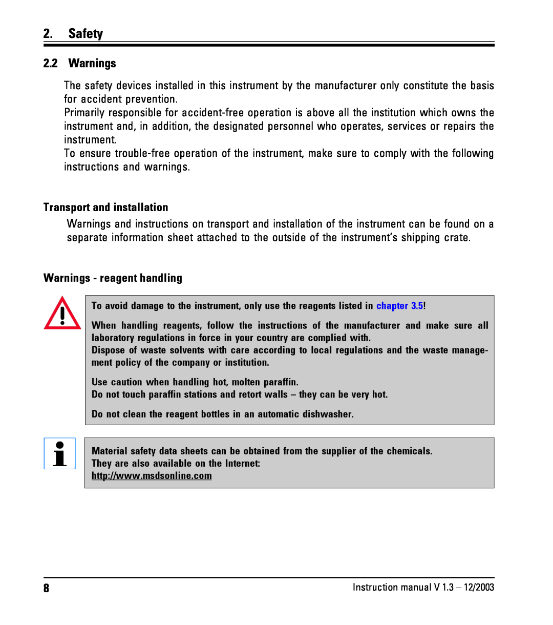 Leica ASP300 instruction manual Safety, Warnings 