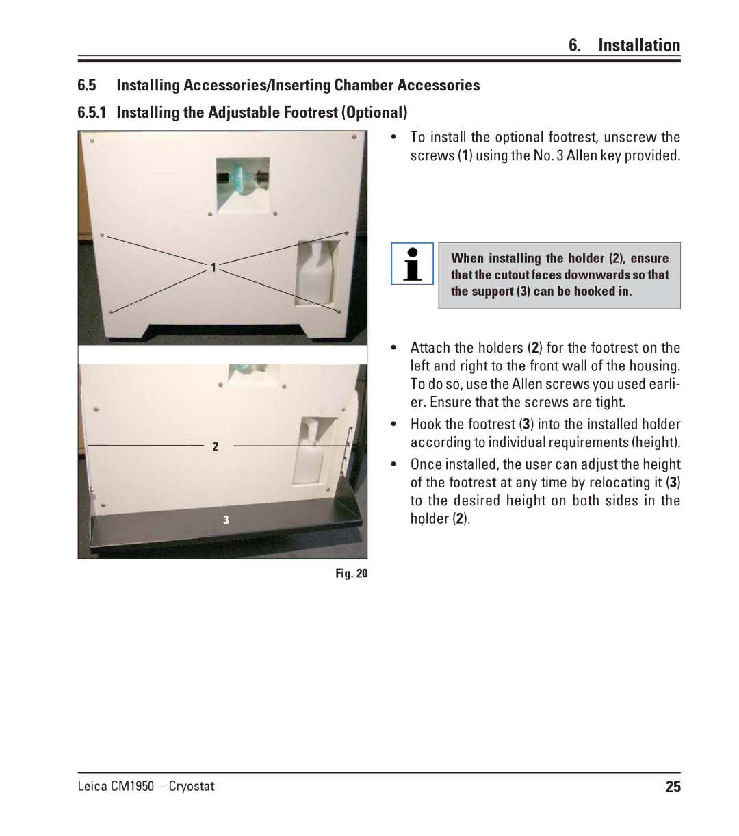 Leica CM1950 manual Installation 