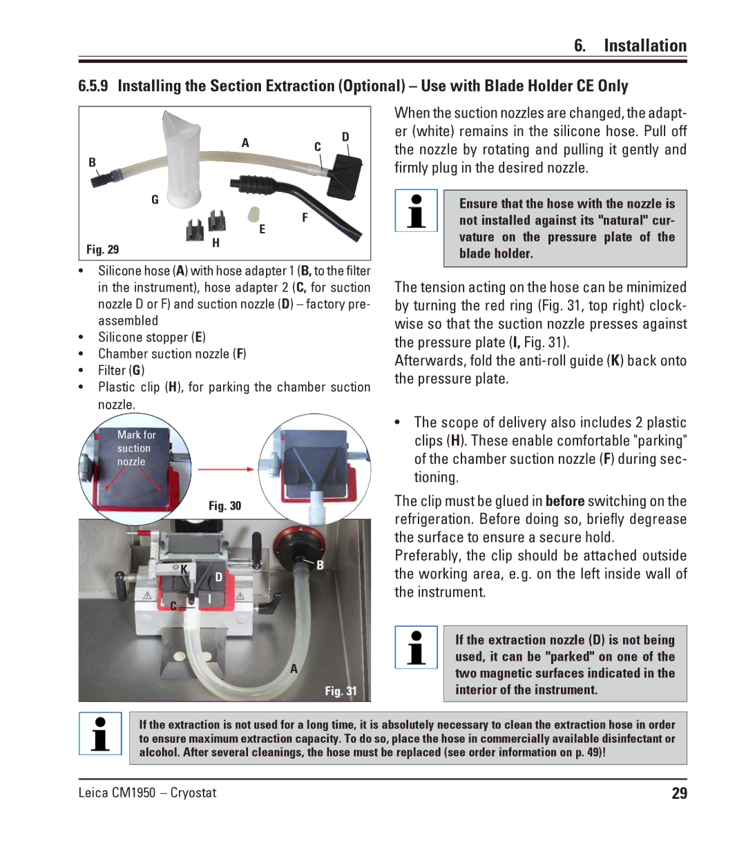 Leica CM1950 manual Mark for suction nozzle 