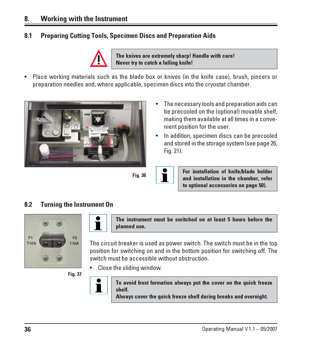 Leica CM1950 manual Working with the Instrument, Turning the Instrument On 