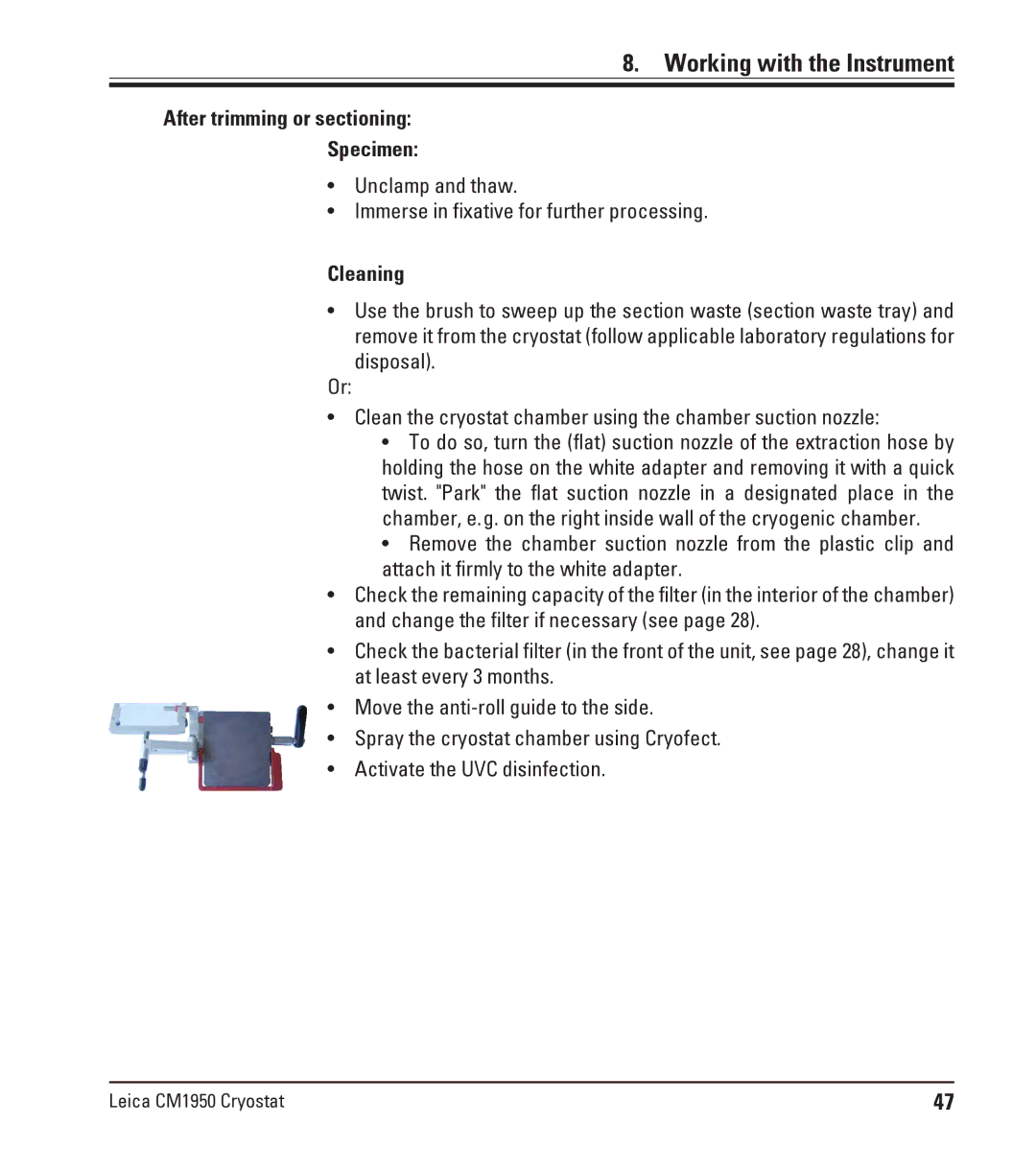 Leica CM1950 manual Working with the Instrument 