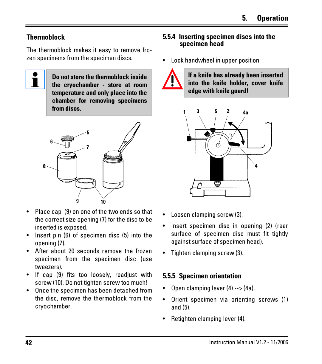 Leica CM3050 S instruction manual Thermoblock, Inserting specimen discs into the specimen head, Specimen orientation 