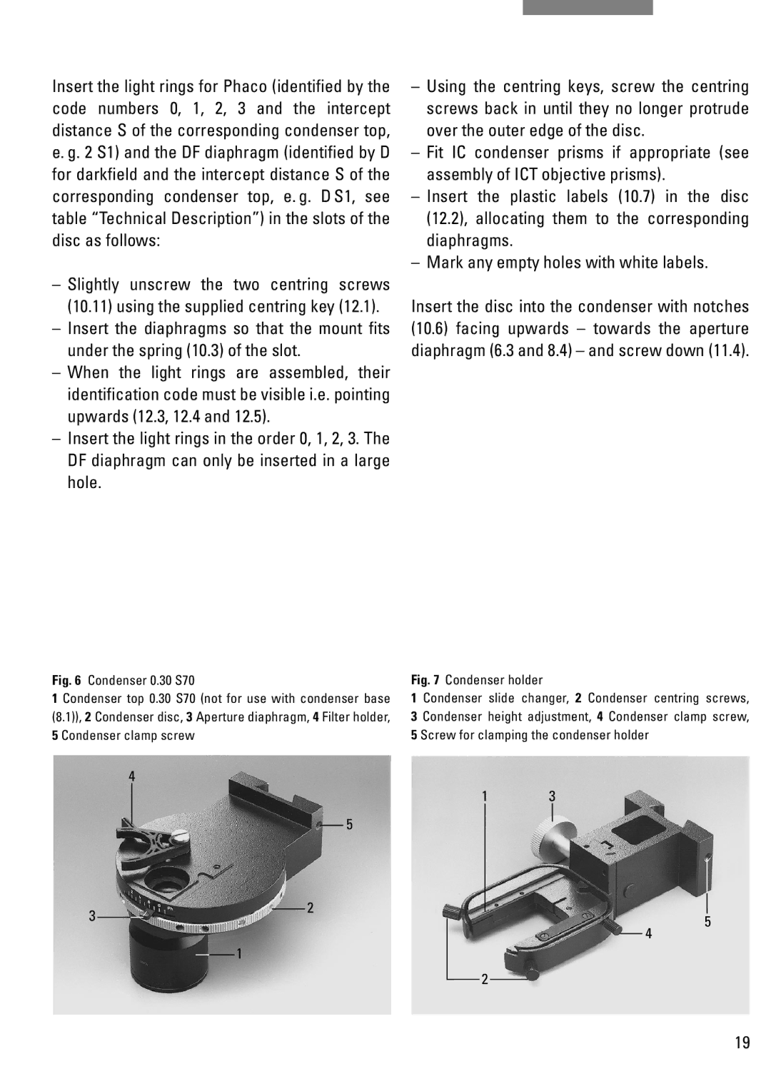 Leica DM IRB manual Condenser 0.30 S70 