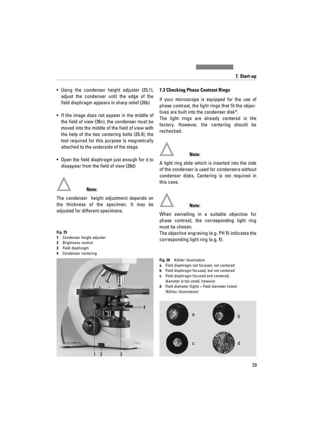 Leica DM1000 LED manual Checking Phase Contrast Rings 