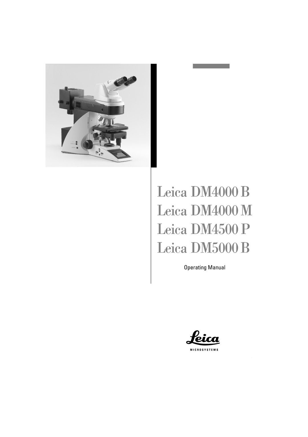 Leica DM5000B, DM4000M, DM4500P manual Operating Manual 