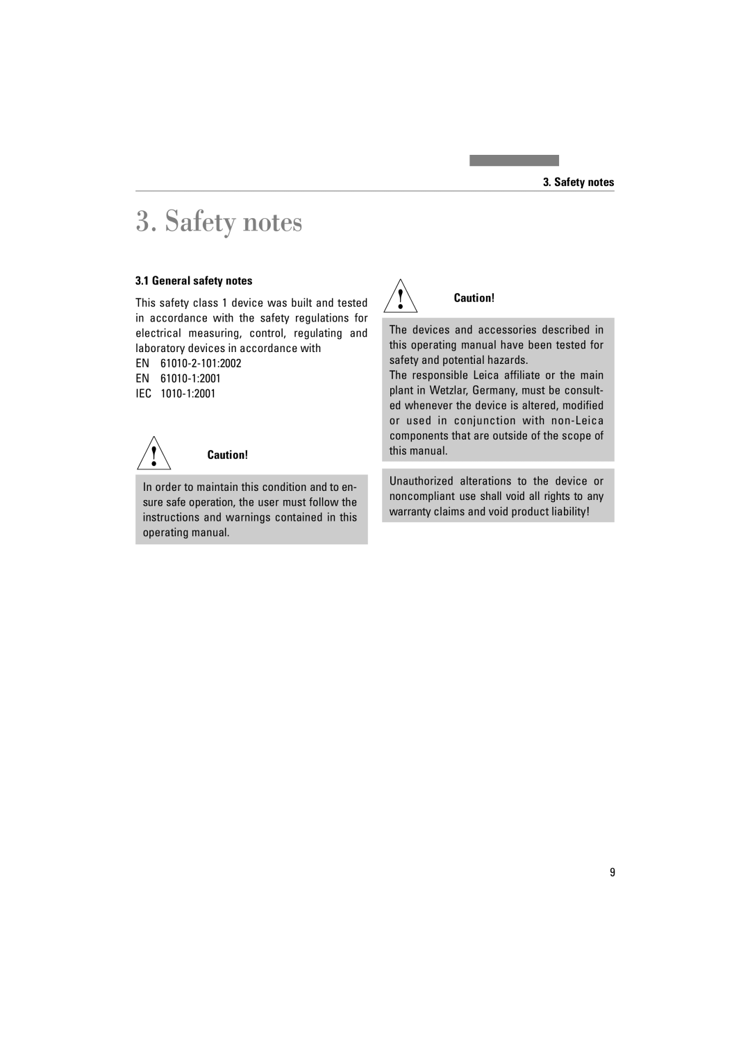 Leica DM5000B, DM4000M, DM4500P manual Safety notes, General safety notes 