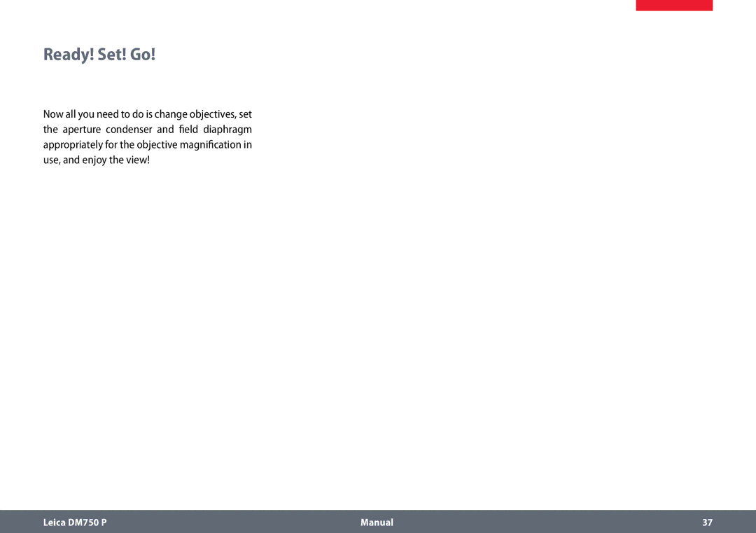 Leica dm750 p manual Ready! Set! Go 