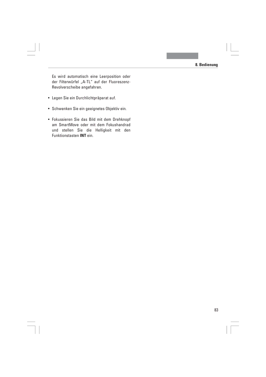 Leica DMI4000B, DMI3000B, DMI6000B manual Bedienung 