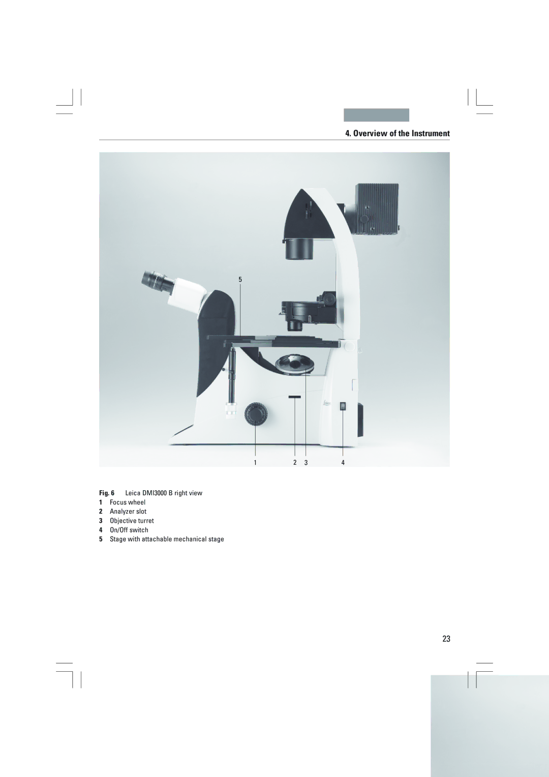 Leica DMI4000B, DMI3000B, DMI6000B manual Overview of the Instrument 